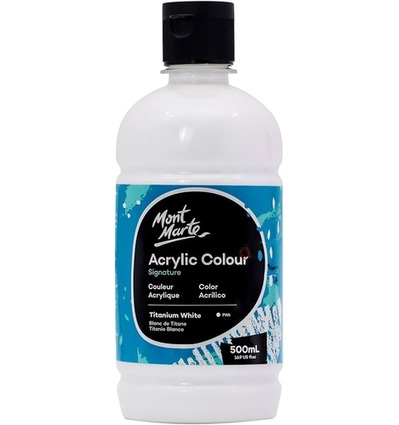 Acrylic Paint 500ml Colour Titanium White Mont Marte